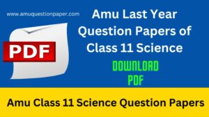 Amu last year question papers of class 11 Science