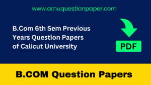B.Com 6th Sem Previous Years Question Papers of Calicut University