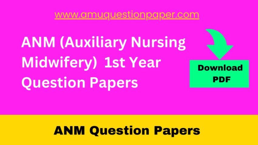ANM 1st Year Question Paper