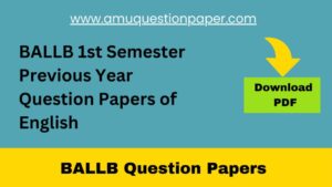 BALLB 1st Semester Previous Year Question Papers of English