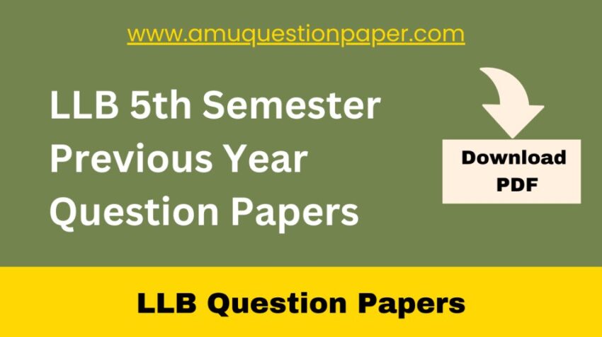 LLB 5th Semester Previous Year Question Papers