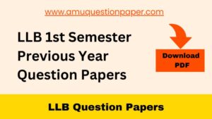 LLB 1st Semester Previous Year Question Paper