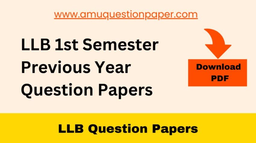 LLB 1st Semester Previous Year Question Paper