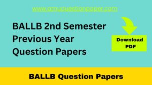 BALLB 2nd Semester Previous Year Question Papers