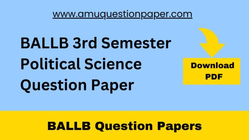 BALLB 3rd Semester Political Science Question Paper