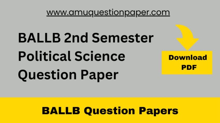 BALLB 2nd Semester Political Science Question Paper